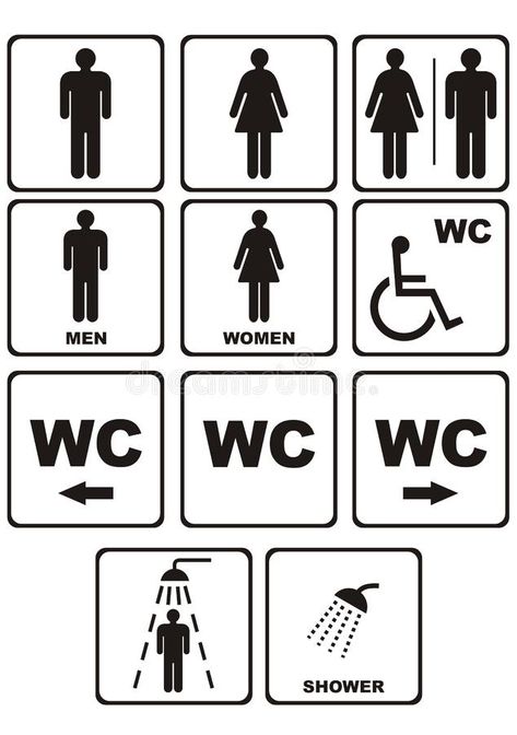 Wc icons on white. Set of wc icons on white background - vector, isolated , #Ad, #white, #Set, #Wc, #icons, #vector #ad Logos, Wc Logo Design, Logo Wc, Wc Signage, Wallpaper Ideas Bathroom, Wc Logo, Wc Icon, Toilet Symbol, Tile Bathrooms