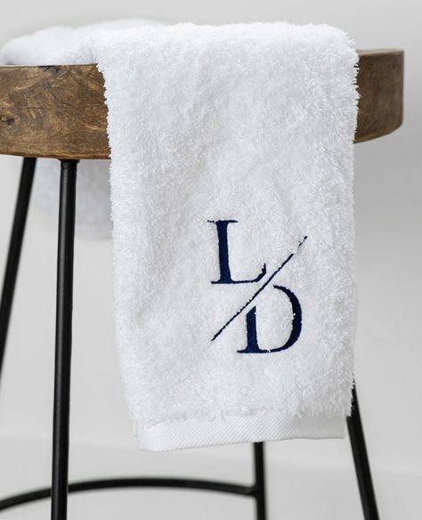 If monogrammed towels are wrong, we don't ever want to be right.🤍 Make your mark with our brand new Hemingway Monogrammed Towels, available in over 20 different stitch colours. Embroidery Towels Bath, Monogrammed Towels, Monogrammed Hand Towels, Navy Embroidery, Bakery Design Interior, Monogram Towels, Towel Embroidery, Gray Towels, Powder Rooms