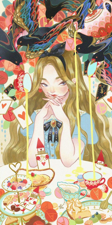 Alice In Wonderland Illustrations, Alice In Wonderland Aesthetic, Art Showcase, 캐릭터 드로잉, Arte Disney, Dessin Adorable, Adventures In Wonderland, Digimon, Pretty Art