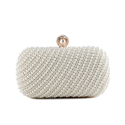 Cute Alloy With Imitation Pearl Evening Bags (012253885) - JJ's House Pearl Clutch Bag, Fanny Pack Fashion, Waterproof Crossbody Bag, Pearl Clutch, Bridal Purse, Purple Backpack, Purple Bag, Bridesmaid Bags, Buy Pearls