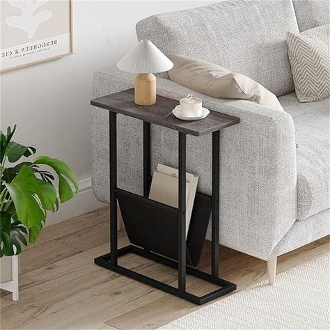 Small Narrow Side Table - Bed Bath & Beyond - 39746727 Narrow End Table, Narrow Coffee Table, Nightstand With Storage, Bedside Table Grey, Magazine Table, Narrow Side Table, Unique Side Table, Beside Table, Home Office Furniture Desk