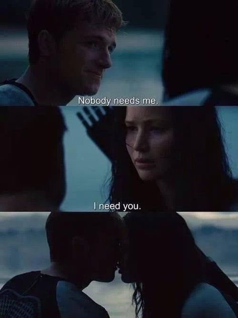 "Nobody needs me." / "I need you." / The Hunger Games / Catching Fire Tumblr, Fun Wedding Games, Hunger Games Wallpaper, Adult Game Night, Hunger Games Fashion, Games Quotes, Funny Party Games, Hunger Games Peeta, Hunger Games Katniss