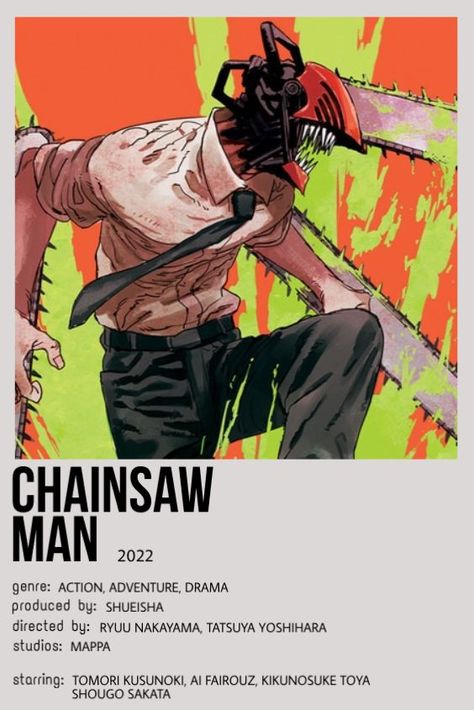 Chainsaw Man | minimalist poster Polaroid Movies, Minimalist Anime, Shojo Anime, Anime Suggestions, Poster Anime, Animes To Watch, Minimalist Posters, Polaroid Poster, Anime Printables