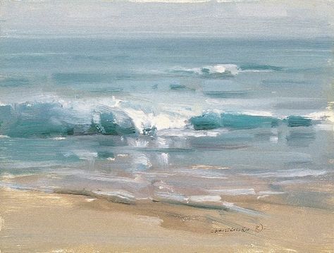 Scott Christensen - "Waters of Kauai" So lovely. Southern Marsh, Scott Christensen, Fall Pallets, Sea Scapes, Fall Palette, Hawaii Art, Sea Painting, Ocean Painting, California Coast