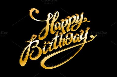 Vector golden happy birthday by Rommeo79 on @creativemarket Happy Birthday Text Png For Editing, Happy Birthday Name Png, Happy Birthday Logo Png, Happy Birthday Png Text Hd, Happy Birthday Black Background, Happy Birthday Template Design, Happy Birthday Png Text, Happy Birthday Text Png, Golden Happy Birthday