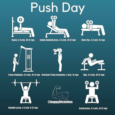 Push Day Compound Workout, Push Day Arm Workout, Push Day Options, Push Days Workout, Easy Push Day Workout, Womens Push Day Workout, Women Push Day Workout, Push Day At Home Workout, Push Workout Exercises Women