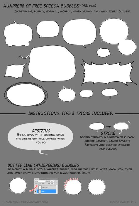 300 Free Speech Bubbles (Download) by Zombiesmile Comic Bubble Speech, Comic Bubbles Template, Manga Speech Bubble, Comic Book Ideas, Manga Bubble, Comic Speech Bubbles, Dialogue Bubble, Comic Bubble, Comic Book Layout