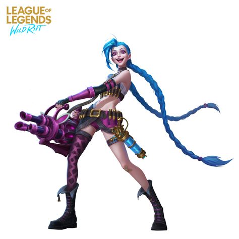 ArtStation - League of Legends: Wild Rift - Jinx, Zhongqi Li Marc Brunet, Lol Jinx, Wild Rift, Jinx League Of Legends, League Of Legends Characters, Animation Art Character Design, Riot Games, Lol League Of Legends, Superhero Design