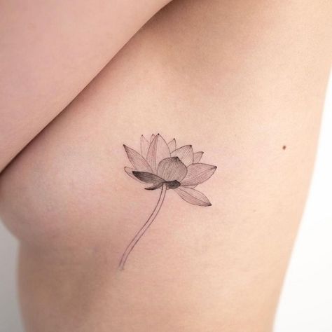 Lily Tattoo Meaning, Simple Lotus Flower Tattoo, Water Lily Tattoos, Lillies Tattoo, Lily Tattoo Design, Lily Flower Tattoos, Tiny Wrist Tattoos, Flower Tattoo Meanings, Native Tattoos