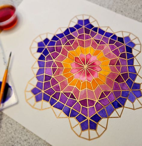 Samira Mian | Islamic Geometry | England Mandalas, Geometry Symbols, Fractals Art, Coran Quotes, Islamic Geometry, Stitched Paper, Geometry Shapes, Teaching Online, Sacred Geometry Symbols