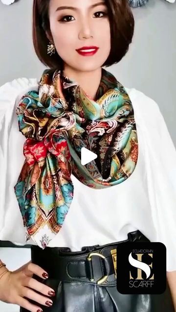 Long Scarf Styles, Styling Scarves, Scarf Wearing Styles, Ways To Tie Scarves, Scarf Ideas, Diy Fashion Scarf, Scarf Tutorial, Ways To Wear A Scarf, How To Wear A Scarf