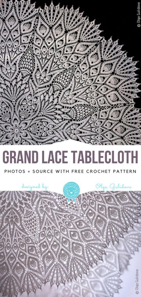 Grand Lace Tablecloth Free Crochet Pattern Irish Lace Crochet Pattern, Crochet Tablecloth Pattern, Russian Crochet, Irish Crochet Motifs, Free Crochet Doily Patterns, Irish Crochet Patterns, Crochet Table Runner Pattern, Crochet Table, Crochet Gratis