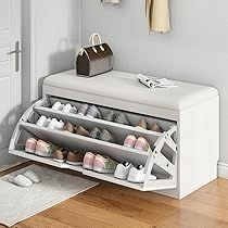 Kids Shoe Rack, Bench With Doors, Modern Shoe Storage, Entryway Shoe Bench, Cabinet Free Standing, Entrance Bench, Shoe Cabinet Entryway, Bench With Cushion, Shoe Bench Entryway