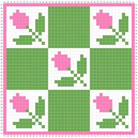 DIY Crochet Lily: [C2C Crochet] C2C Pillow with tulips. C2c Pillow, Tulips Pattern, Crochet Pixel, Crochet Grid, Cross Stitch Numbers, Rainbow Mosaic, Kawaii Rainbow, Crochet Graphs, Crochet C2c