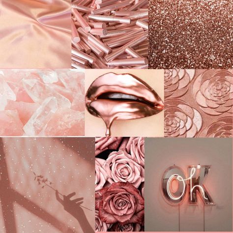 Rose gold Rose Gold Color Combinations, Rose Gold Aesthetic Wallpaper, Gold Aesthetic Wallpaper, Rose Gold Palette, Rose Gold Boho, Moodboard Inspo, Brow Studio, Rose Gold Aesthetic, Rose Glitter