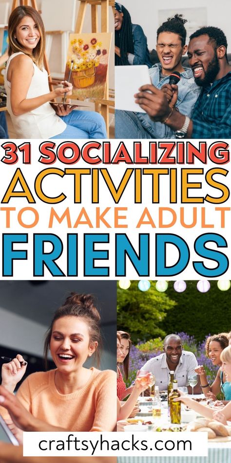 Womens Group Activities, Social Gathering Ideas, Church Group Activities, Team Building Activities For Adults, Group Activities For Adults, Ways To Make Friends, Make Friends As An Adult, Collaboration Activities, Team Bonding Activities