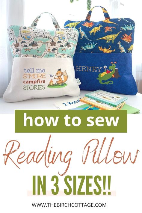 How to Sew a Reading Pillow - The Birch Cottage Couture, Patchwork, Book Pocket Pillow Sewing Patterns, 16x16 Reading Pillow, Book Buddy Pillow Diy, Free Reading Pillow Pattern, Reading Book Pillow Pattern, Book Pocket Pillow, Diy Book Pillow