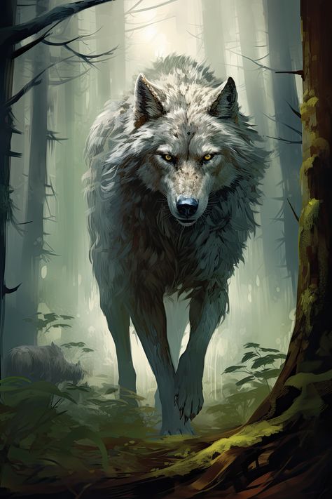 Fantasy Wolves Art, Gray Wolf Art, Large Wolf Art, Big Wolf Fantasy Art, Giant Black Wolf Fantasy Art, Dire Wolf Fantasy Art, Wolf Family Drawing, Fantasy Dire Wolf, Giant Wolf Fantasy Art