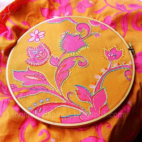 Have the girls embroider on fabric... so pretty! John Adams, Embroidery, Printed Fabric, For Sale, Fabric