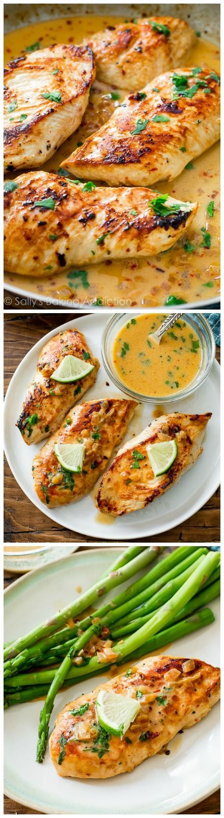 Talk about FLAVOR! Crispy skillet chicken with the creamiest, most flavorful sauce. Creamy Cilantro Lime Sauce, Cilantro Lime Sauce, Cook Healthy, No Cook, Lime Sauce, White Fish, God Mat, Lime Chicken, Skillet Chicken