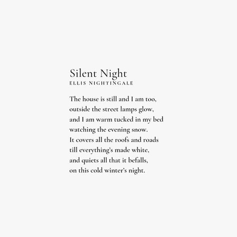 Silent Goodbye Quotes, Silent Night Quotes, Poems About The Night, Night Poems Poetry, Poems About Night, Short Christmas Poems, I Choose You Quotes, Night Poems, Night Poetry