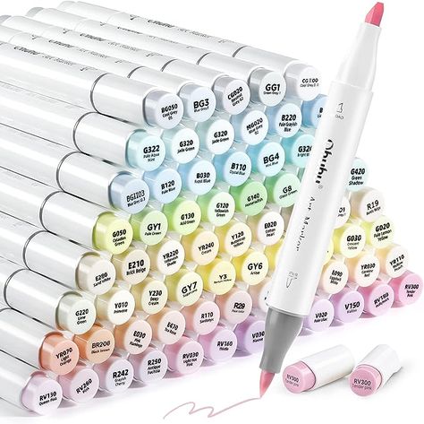Art Alcohol Markers, Color Markers Art, Pastel Markers, Coloring Illustration, Ohuhu Markers, Adults Coloring, Brush Markers, Colors For Skin Tone, Dream Gift