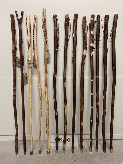 Sample of Hiking Sticks. Various woods at 1200mm long. My Little Pony, Stick Aesthetic, Tarot The Fool, Medieval Outfit, Hand Carved Walking Sticks, Hiking Sticks, Themed Accessories, Walking Sticks, Random Stuff