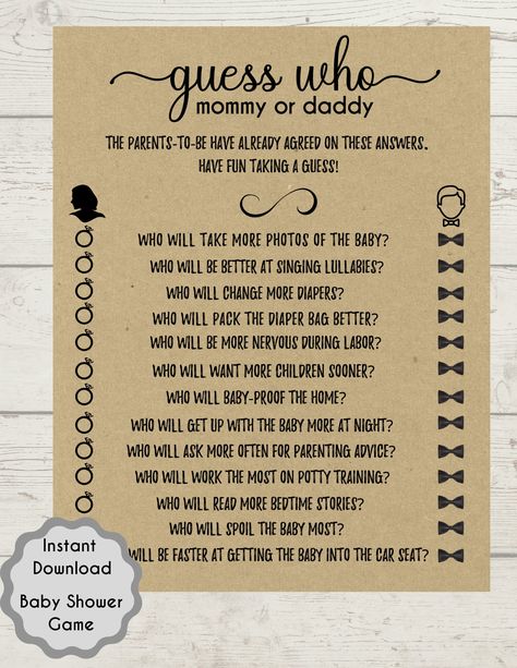 Baby Shower Questions, 40th Birthday Party Games, Girls Birthday Games, Sleepover Party Games, Games For Moms, Mom Dad Baby, Baby Shower Photography, Baby Shower Advice, Free Baby Shower