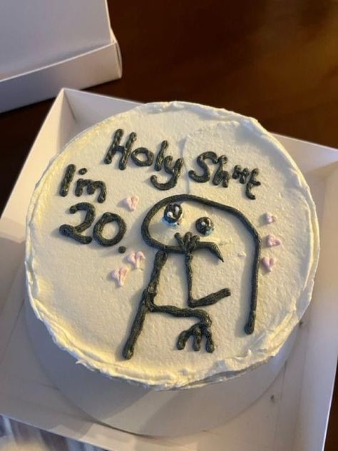 Cake Designs Birthday 20 Years, 20 Year Cake Ideas, Birthday 20th Ideas, Bento Cake Design 20th Birthday, Funny 21st Birthday Cakes, Birthday Cakes For 20th Birthday, 20th Birthday Cake Idea, Your 20 Birthday Cake, You're 20? Cake