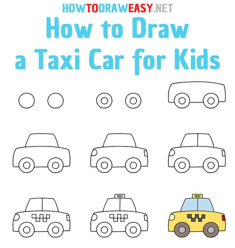 How to Draw a Taxi Step by Step #Taxi #TaxiCar #TaxiCab #TaxiDrawing #TaxiCarDrawing #TaxiCabDrawing #EasyTaxiDrawing #EasyTaxiCarDrawing #TaxiCarEasyDrawing #HowtoDrawaTaxi #TaxiCarDraw #CarDrawing #EasyCarDrawing #CarDrawingforKids #TaxiCarDrawingforKids #EasyCarDrawingforKids #Cars #NewYorkTaxi #Sketch #Sketching #ArtWork #Art Taxi Drawing Easy, Taxi Drawing, Directed Drawing Kindergarten, Taxi Car, Yellow Cartoon, Car For Kids, Drawing Lessons For Kids, Draw Easy, Directed Drawing