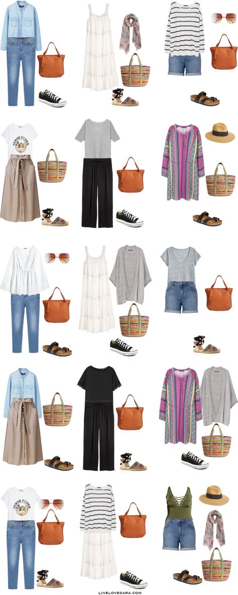 What to Pack for a Road Trip Plus Size Packing Light List Outfit Options 1-15 Plus Size Packing, Pack For A Road Trip, Travel Outfit Summer Road Trips, Plus Size Capsule Wardrobe, Road Trip Outfit, Outfit Options, Summer Outfits 2023, Summer Outfits Women Over 40, 30 Outfits