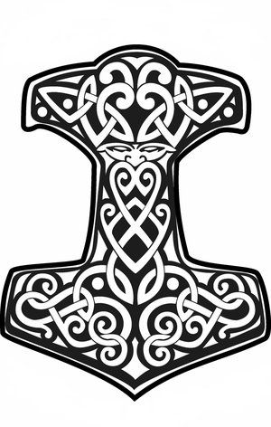 The Mjolnir ("The Thor's Hammer") is the legendary weapon of the Norse thunder god,.Its stylized form is an ancient symbol of strenght, often worn as a tattoo or amulet of protection. Hammer Drawing, Thor Hammer Tattoo, Mjolnir Tattoo, Hammer Tattoo, Small Lotus Tattoo, Arte Viking, Owl Sketch, Norse Design, Art Viking