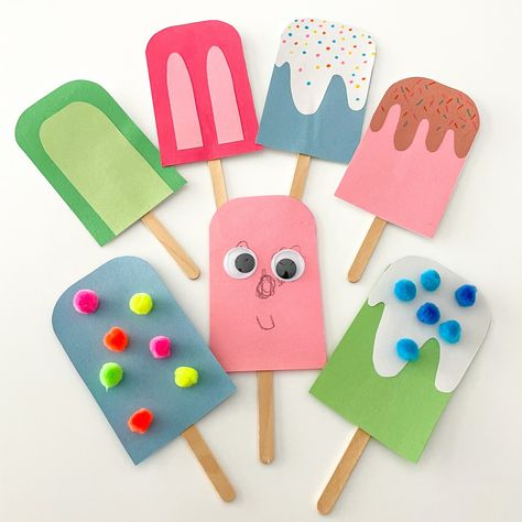 Play Ice Cream Shop, Popsicle Craft, Play Ice Cream, Craft Activity For Kids, Giraffe Crafts, Popsicle Art, Ice Cream Crafts, Prek Crafts, Fun Summer Crafts