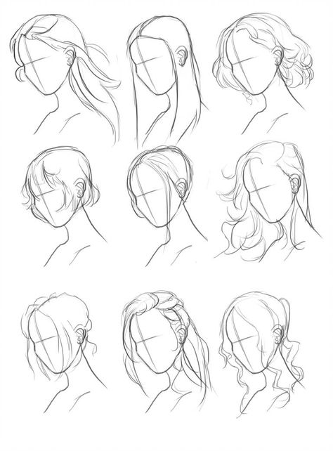 Drawing Hair, Make Up Eyes, How To Sketch Hair, Hairstyle Sketch, Desen Realist, Drawing Hair Tutorial, Výtvarné Reference, Siluete Umane, Buku Skrap