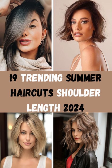 Unveil your inner summer goddess with our thoughtfully selected collection of 19 trending shoulder-length haircuts for 2024. Whether you're drawn to short and sassy summer haircuts that exude confidence or layers that invite playfulness, these cute summer haircuts offer limitless possibilities for women who want to stay trendy and vibrant throughout the sunny season. Different Hairstyles For Women, Good Haircuts For Thinning Hair Women, Layer Hair For Round Face, Medium Length Haircut For Brunettes, Trendy Haircuts For Women 2024, At Shoulder Haircut, 2024 Haircut Women, Medium Length Haircut For Fine Hair Bangs, Haircut Ideas 2024 Women