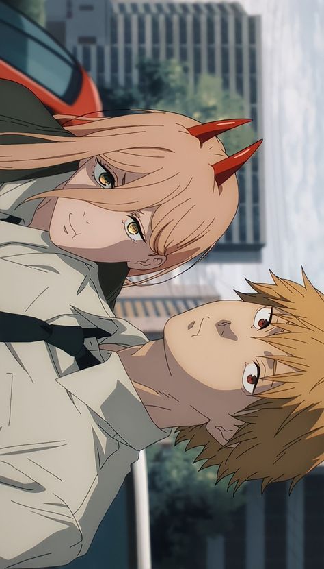 Power And Denji, Chainsawman Power, Power Denji, Denji Power, Parejas Goals Tumblr, Chainsaw Man Anime, Power Wallpaper, Man Anime, Download Anime