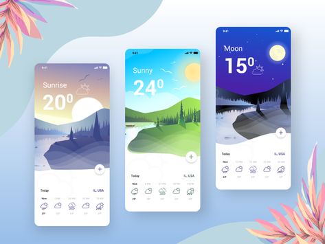 Browse thousands of Weather images for design inspiration | Dribbble Weather Ui, Layout Background, Weather App, Mobile Cover, App Template, App Interface, Ui Design Inspiration, Work Design, App Ui Design