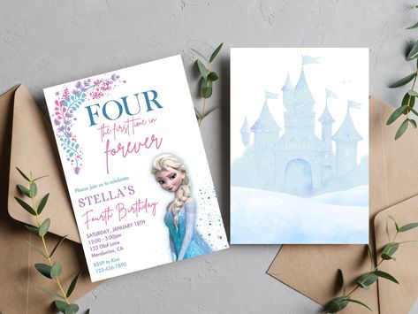 Elsa Birthday Invitations, Frozen Party Invitations, Birthday Invitation Princess, Frozen Birthday Shirt, Winter Birthday Invitations, Frozen Birthday Invitations, Elsa Birthday, Girls Party Invitations, Princess Birthday Invitations