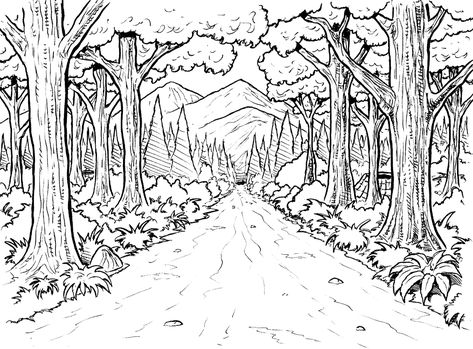 Nature lovers will adore these Forest coloring pages. Ah, the smell of the fresh air, trees, and earth in nature’s grandest location. The Forest. Shield yourself with a canopy of trees and enjoy exploring moss, fallen branches, leaves, mushrooms and let’s not forget the wonderful forest animals. Here we have a variety of beautiful forests … Jungle Coloring Pages, Forest Coloring Pages, Forest Coloring, Forest Coloring Book, Enchanted Forest Coloring Book, Enchanted Forest Coloring, Forest Drawing, Tree Coloring Page, Forest Color
