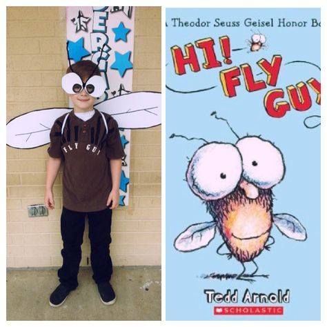 Fly Guy Costume Fly Guy Costume Diy, Fly Guy Costume, Book Character Costume, Fly Costume, Lorax Costume, Diy Costume Ideas, Book Tasting, Book Character Day, Character Dress Up