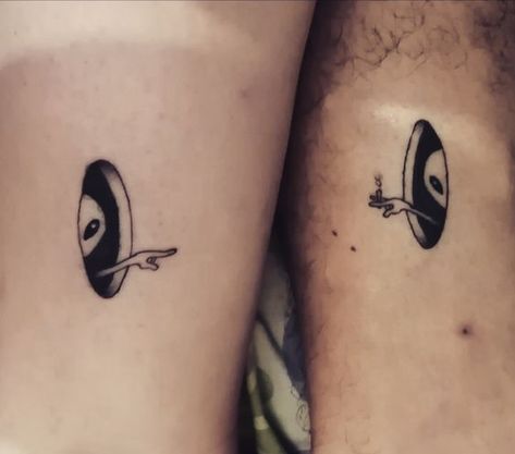 Friendship Tattoos, Acab Tattoo, Alien Tattoos, Matching Friend Tattoos, Sharpie Tattoos, Muster Tattoos, Alien Tattoo, Matching Couple Tattoos, Bff Tattoos