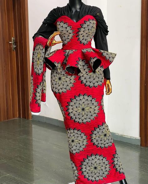 Best and Latest Gown Styles for Ankara Print. - Ladeey Couture, Ankara Short Skirt And Blouse Styles, Peplum Lace Gown Styles, Ankara Blouse Styles Peplum, Ankara Skirt Styles Classy, Skirt And Blouse Ankara Styles For Women, Peplum Gown Styles, Latest Peplum Styles, Shawarma Burger