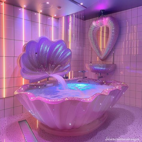 Y2K shell hot tubs and baths for mermaids 🎀 One of them looks to be a bed bath for a mermaid, thought it was cute and decided to share anyway 💗 . . . . . . #mermaidvibes #y2kaesthetics #y2k #aigeneratedartwork #midjourneyv6alpha #midjourneyv6 #digitalartoftheday #digitalartdesign #aiphoto Onsen Aesthetic, Futuristic Rooms, Kids Jungle Room, Dream Bedroom Inspiration, Mermaid Bedding, Mermaid Room, Dream Apartment Decor, Pink Living Room, Luxury Homes Dream Houses