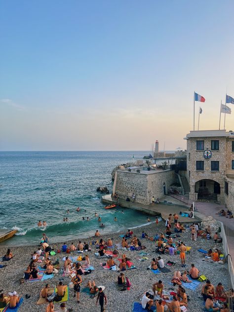 South Of France Hotels, South Of France Couple Aesthetic, Beaches In Nice France, Nice Beach France, Southern France Beach, South Of France Beach Aesthetic, The South Of France Aesthetic, South France Beach, Cannes France Beach