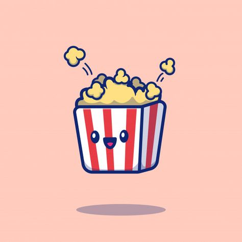 Premium Vector | Cute popcorn cartoon icon illustration. food icon concept isolated . flat cartoon style Popcorn Cartoon, Cute Popcorn, Cute Cartoon Food, Cartoon Icon, Food Doodles, Food Icon, Food Cartoon, Vector Icons Illustration, Cute Food Art
