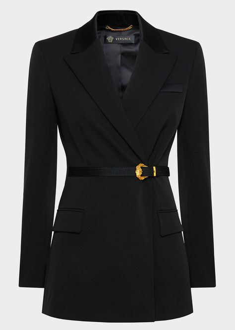 Barocco Buckle Wool Blazer - black Jackets & Coats Rock Outfit, Look Blazer, Black Jackets, Woman Suit Fashion, Winter Mode, Blazer Black, Looks Chic, Blazer Outfits, Blazer Fashion