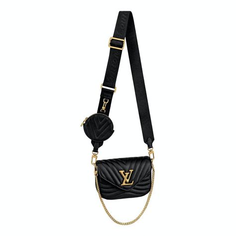 New wave leather crossbody bag Louis Vuitton Black in Leather - 11420263 Louis Vuitton Crossbody Bag Black, Louis Vuitton Sling Bag, Louis Vuitton Handbags Black, Fannie Pack, Black Side Bag, Black Sling Bag, Round Coin Purse, Louis Bag, Classy Purses