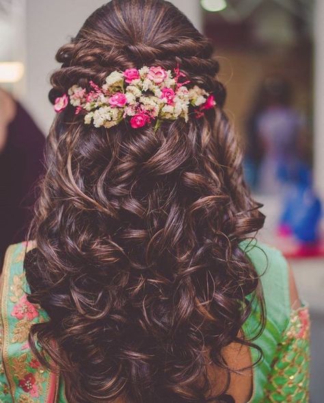 Reception Hairstyles, Bridal Hairstyles With Braids, Bridal Hairstyle Indian Wedding, Engagement Hairstyles, Bridal Hairdo, Bridal Hair Buns, Indian Wedding Hairstyles, Open Hairstyles, Indian Bridal Hairstyles