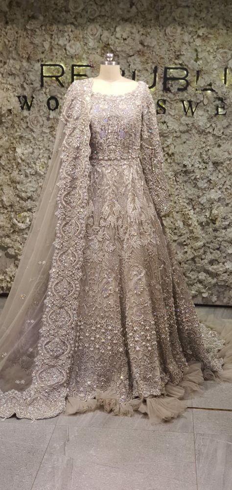 Bridal Maxi For Walima, Bridal Walima Maxi Dress Pakistani, Wedding Maxi Dress Pakistani, Pakistani Maxi Dress Wedding, Walima Wedding Dress, Bridal Lehenga Pakistani Walima, Maxi Wedding Dress Pakistani, Silver Asian Wedding Dress, Bridal Dresses Pakistani Walima