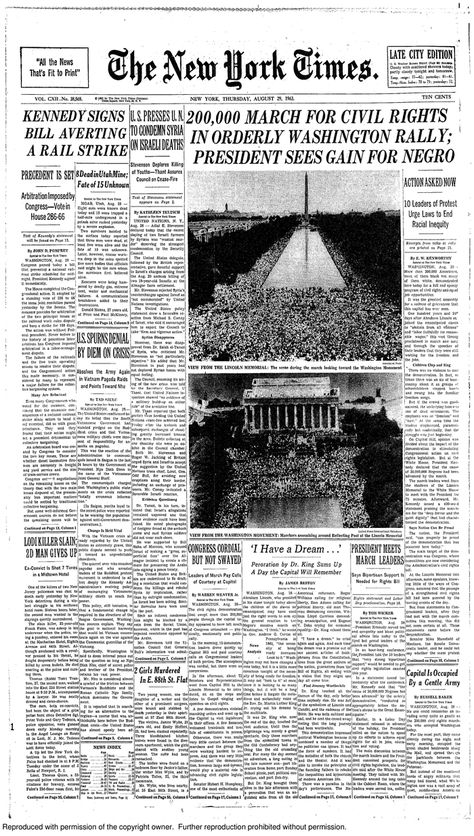 March on Washington Original Coverage - Document - NYTimes.com Printable Dollhouse, I Have A Dream Speech, Doll Miniatures, March On Washington, Barbie Books, Barbie Printables, Barbie Miniatures, Times Newspaper, Secondary Source